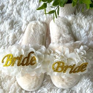 Bride slippers with gold plated Tiara